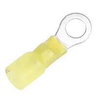 Pacer 12-10 AWG Heat Shrink Ring Terminal - 1/4&quot; Stud Size - 100 Pack