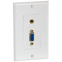 Cmple 998-N VGA 15pin female / 3.5mm Audio jack Wall Plate (Gold