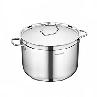 Korkmaz Alfa 2 Piece 14 Liter Stainless Steel Deep Casserole Dish with Lid