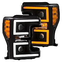 ANZO 111388 Prjc Hdlts W/Plnk Swtchbk Blk/Amber