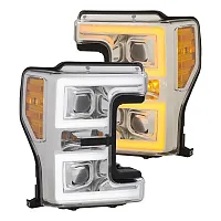 ANZO 111389 Prjc Hdlts W/Plnk Swtchbk Chr/Amber