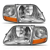 ANZO 111438 Crystal Headlight Set; Clear Lens