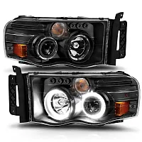 ANZO 111490 Projector Headlights W/ Halo Black