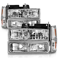 ANZO 111506 Crystal Headlights Chrome Housing W