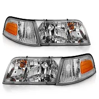 ANZO 121556 Crystal Headlight Set; Clear Lens;