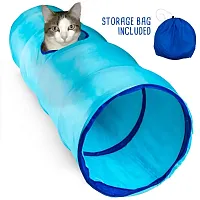 52&quot; Blue Krinkle Cat Tunnel with Peek Hole and Storage Bag ACTN-