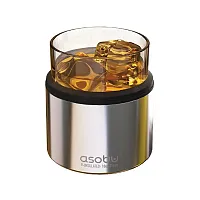 Asobu Na-Lao21Sil On The Rocks Insulated 10.5-Oz. Whiskey Kuzie (Silver)