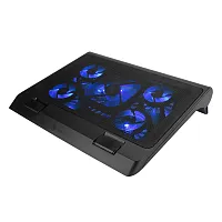 Enhance Engxc10100Bkew Laptop Cooling Pad With 5 Fans, Rgb Lighting, And Dual Us