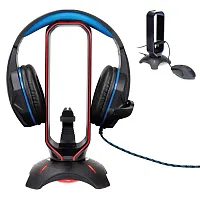 Enhance Enpcgxh100Bkws Gaming Headset Stand With Mouse Bungee And Led Accents, B