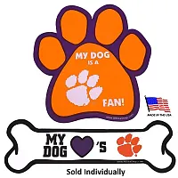 All Star Dogs Clemson Tigers Car Magnets - Bone