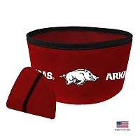 All Star Dogs Arkansas Razorbacks Collapsible Pet Bowl