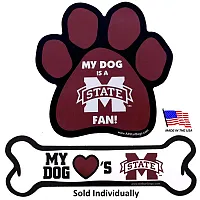 All Star Dogs Mississippi State Car Magnets - Bone