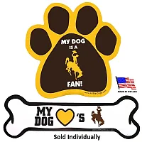 All Star Dogs Wyoming Cowboys Car Magnets - Bone