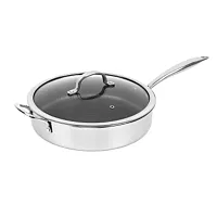 Brentwood 11 inch Hybrid Non-Stick Stainless Steel Deep Saute Pan with Glass Lid