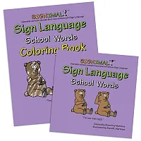 Signimalz Sign Language School Words Book and Coloring Book Set