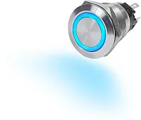 BLUE SEA 4160BSS Switch Button Ss 10A Off-On Blue