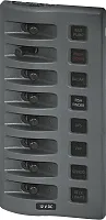 BLUE SEA 4308BSS Panel Wd 12Vdc Fused 8Pos Gray