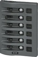 BLUE SEA 4376BSS Panel Wd 12Vdc Clb 6Pos Gray