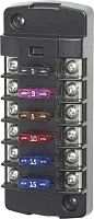 BLUE SEA 5037BSS Fuse Block Stblade 6Circ Independen