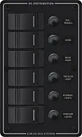 BLUE SEA 8373BSS Panel H2O 12Vdc Clb 6Pos Blk V