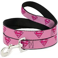 Buckle-Down Buckle-Down Superman Shield Pink Pet Leash