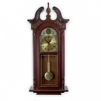 Bedford Clock Collection 38 Inch Chiming Pendulum Wall Clock in Cherry Oak Finis
