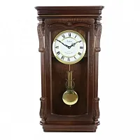 Bedford Clock Collection Chestnut Chiming Pendulum Wall Clock