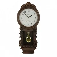 Bedford Clock Collection Chestnut Chiming Pendulum Wall Clock