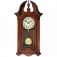 Bedford Clock Collection Delphine 27 Inch Mahogany Chiming Pendulum Wall Clock