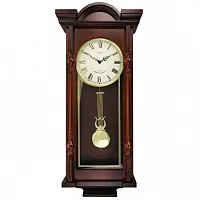 Bedford Clock Collection Grand 31 Inch Chiming Pendulum Wall Clock in Antique Ma