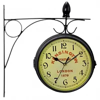 Bedford Double Sided Wall Clock Vintage Antique-Look Mount Stati