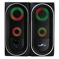 beFree Sound 2.0 Computer Gaming Speakers with LED RGB Lights