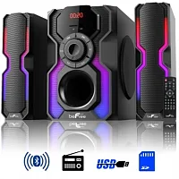 beFree Sound 2.1 Channel Bluetooth Multimedia Wired Speaker Shelf Stereo System