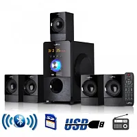 beFree Sound 5.1 Channel Surround Sound Bluetooth Speaker System in Black