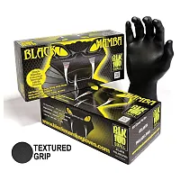 Black Mamba Black Powder Free Textured Nitrile Gloves (Small) 100 Per Box