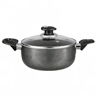 Brentwood 3 Qt. Round Aluminum Dutch Oven in Gray