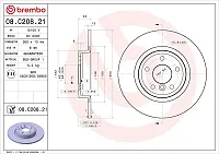 BREMBO 08C20821 Brake Disc
