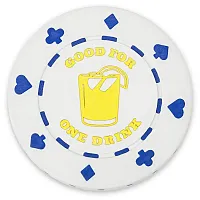 25 White &quot;1 Drink&quot; Bar Token Chips BRY008966U