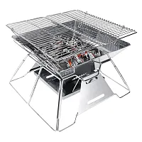 Brentwood Bb-4X14Ss 14-In. X 14-In. Stainless Steel Portable Folding Charcoal Bb