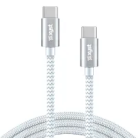 Xyst Xys-C10604B 10-Ft. Braided Usb-C To Usb-C Cable, White