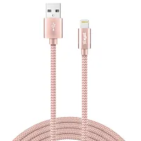 Xyst Xys-L10704B Charge And Sync Usb To Lightning Braided Cable, 10 Ft. (Rose Go