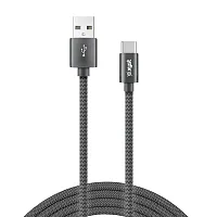 Xyst Xys-Tc10204B Charge And Sync Usb To Usb-C Braided Cable, 10 Ft. (Black)