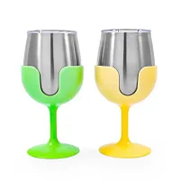 CAMCO 51916 Libatc Wine Tumbler Set (Green/Yel