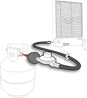 CAMCO 57721 Lp Hose 12&#039; W Regulator
