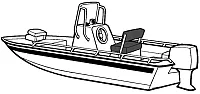 CARVER 71218P10 Boat Cover Skiff-18 Pg Gray