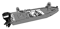 CARVER 77818P10 Boat Cover Jon-18 O/B Pg Gray