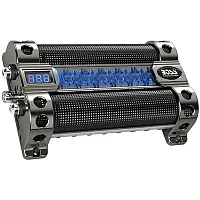 Boss 8 Farad Capacitor Digital Voltage Meter Black Chrome Active