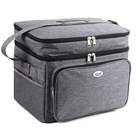 Brentwood Kool Zone 30 Can Insulated Cooler Bag in Gray with Hard Liner