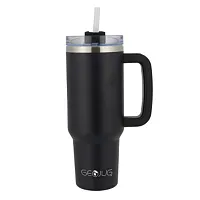 Brentwood GEOJUG 40oz Insulated Stainless Steel Tumbler Cup in Black with Handle