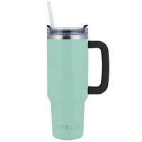 Brentwood GEOJUG 40oz Insulated Stainless Steel Tumbler Cup in Blue with Handle